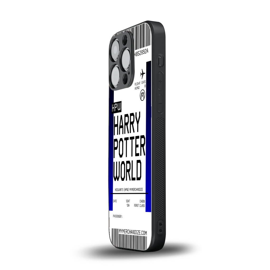 harry potter hogwarts boarding pass ticket back phone cover | glass case for iphone 13 pro
