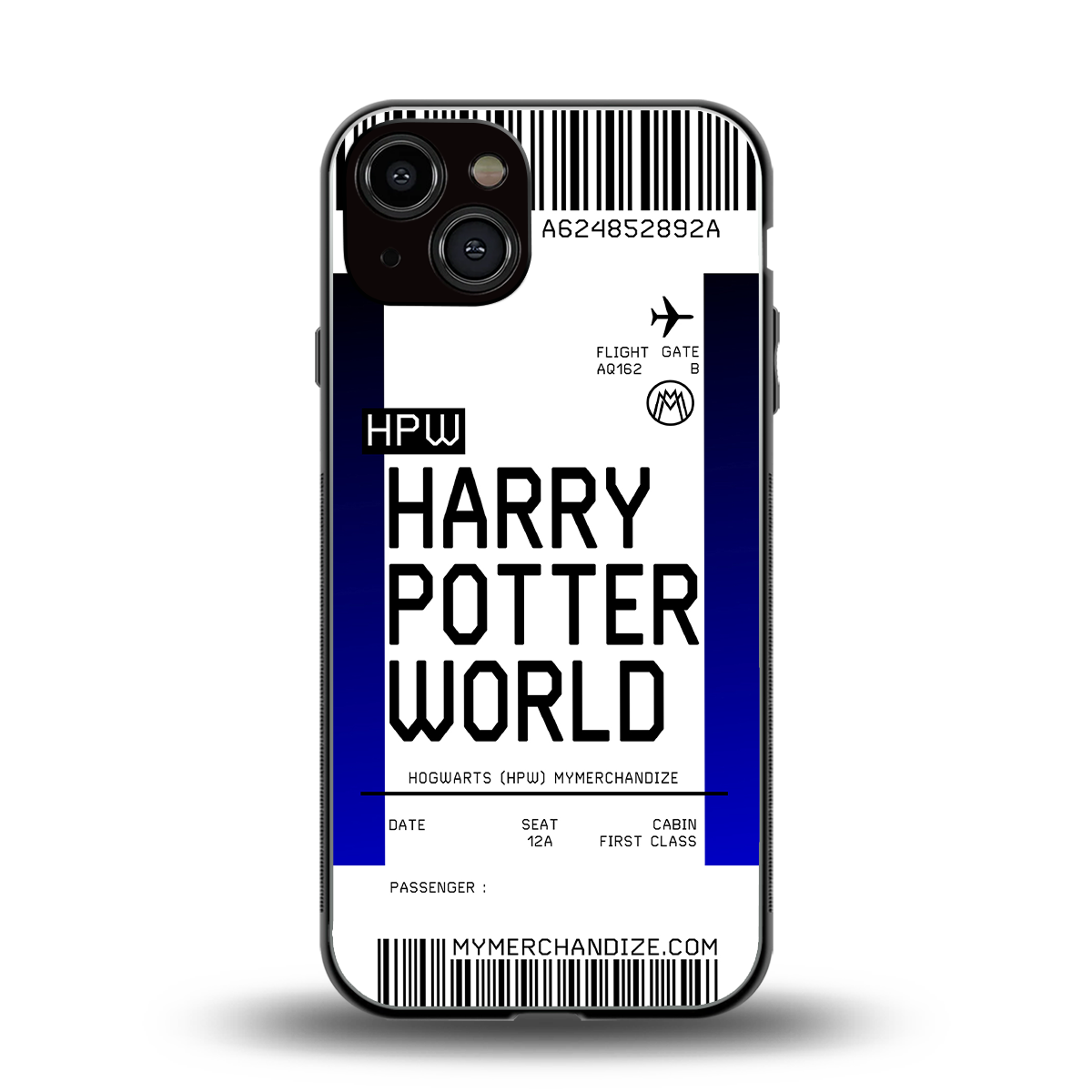 harry potter hogwarts boarding pass ticket back phone cover | glass case for iphone 13