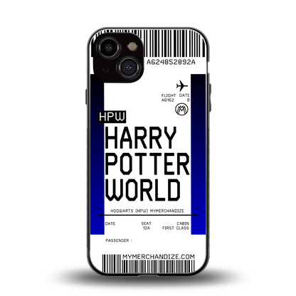 harry potter hogwarts boarding pass ticket back phone cover | glass case for iphone 13