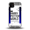 harry potter hogwarts boarding pass ticket back phone cover | glass case for iphone 15 plus