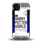 harry potter hogwarts boarding pass ticket back phone cover | glass case for iphone 15 plus