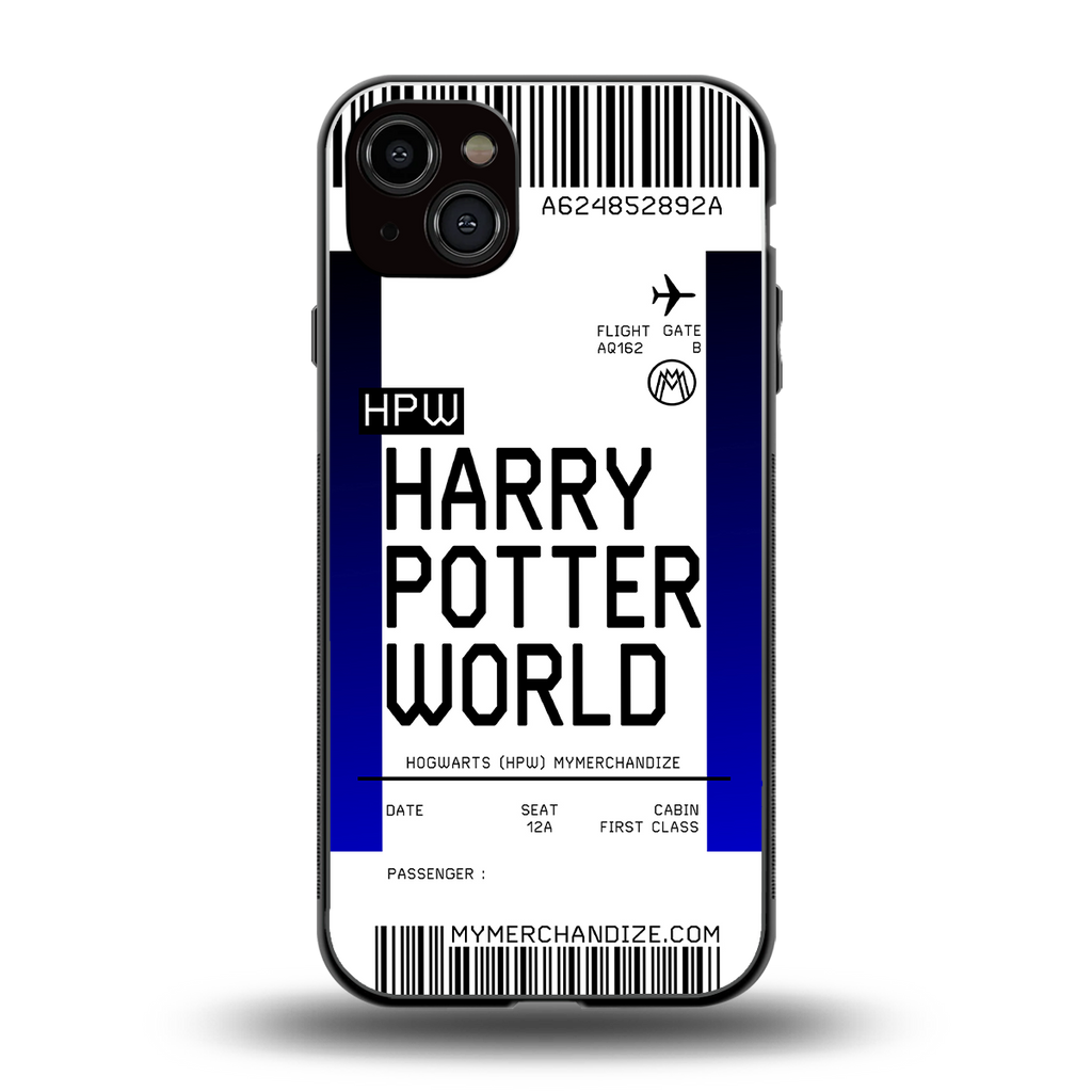 harry potter hogwarts boarding pass ticket back phone cover | glass case for iphone 14 plus