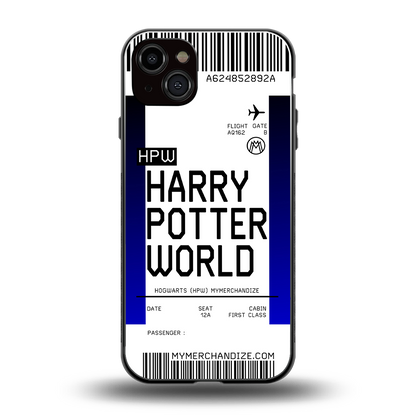harry potter hogwarts boarding pass ticket back phone cover | glass case for iphone 14 plus