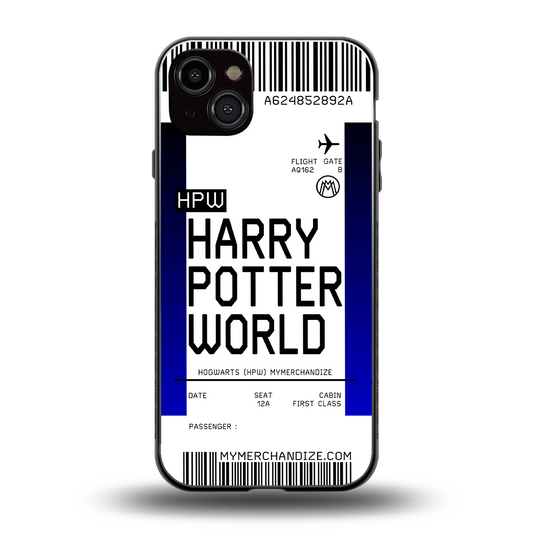harry potter hogwarts boarding pass ticket back phone cover | glass case for iphone 14 plus