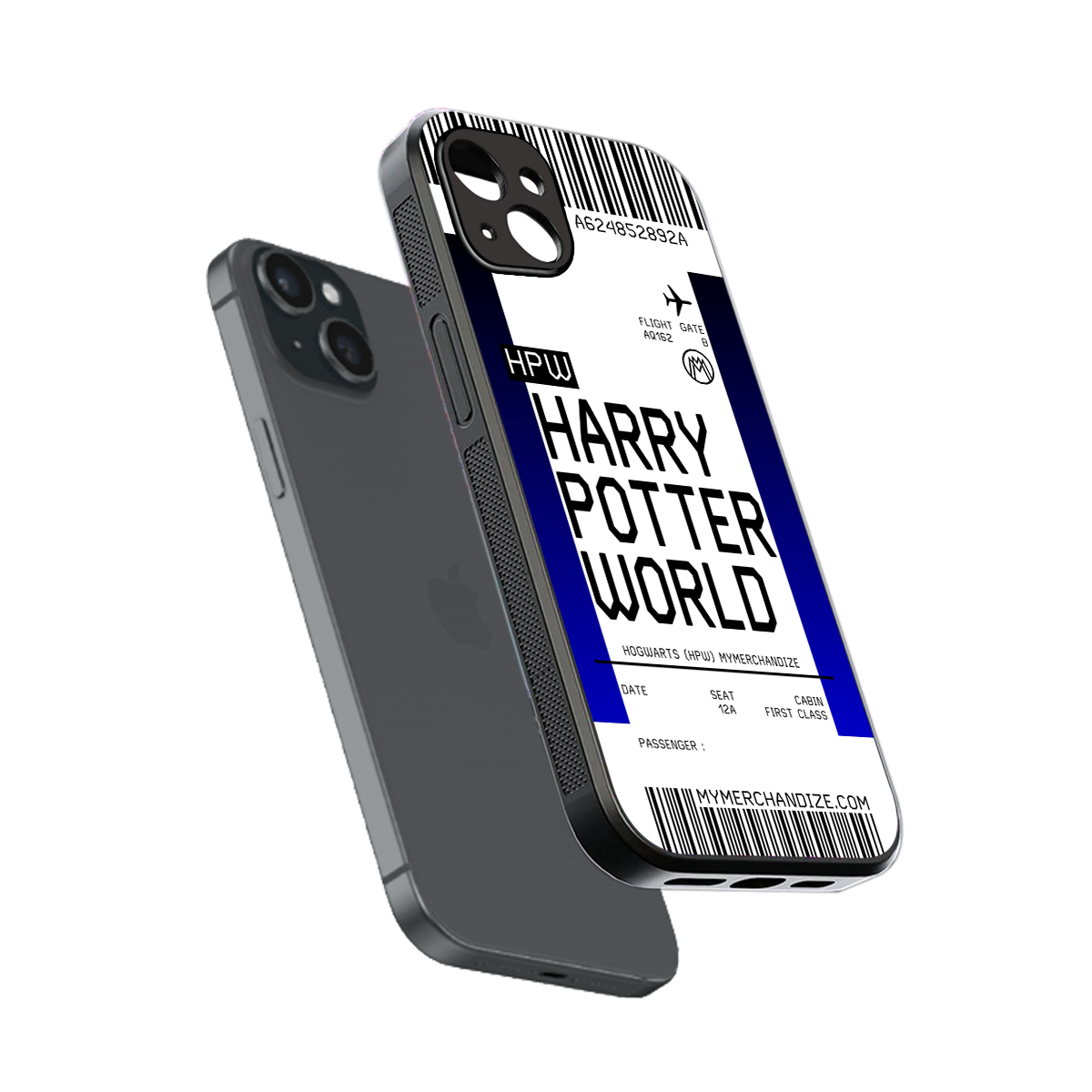 harry potter hogwarts boarding pass ticket back phone cover | glass case for iphone 14 plus