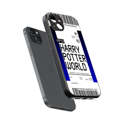harry potter hogwarts boarding pass ticket back phone cover | glass case for iphone 14 plus