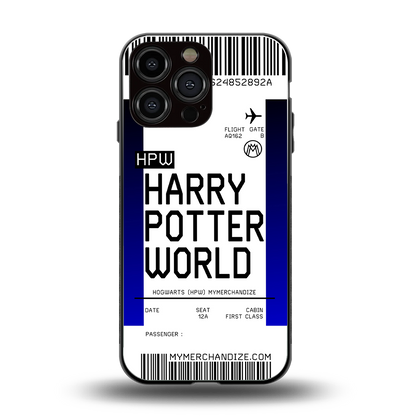 harry potter hogwarts boarding pass ticket back phone cover | glass case for iphone 14 pro max