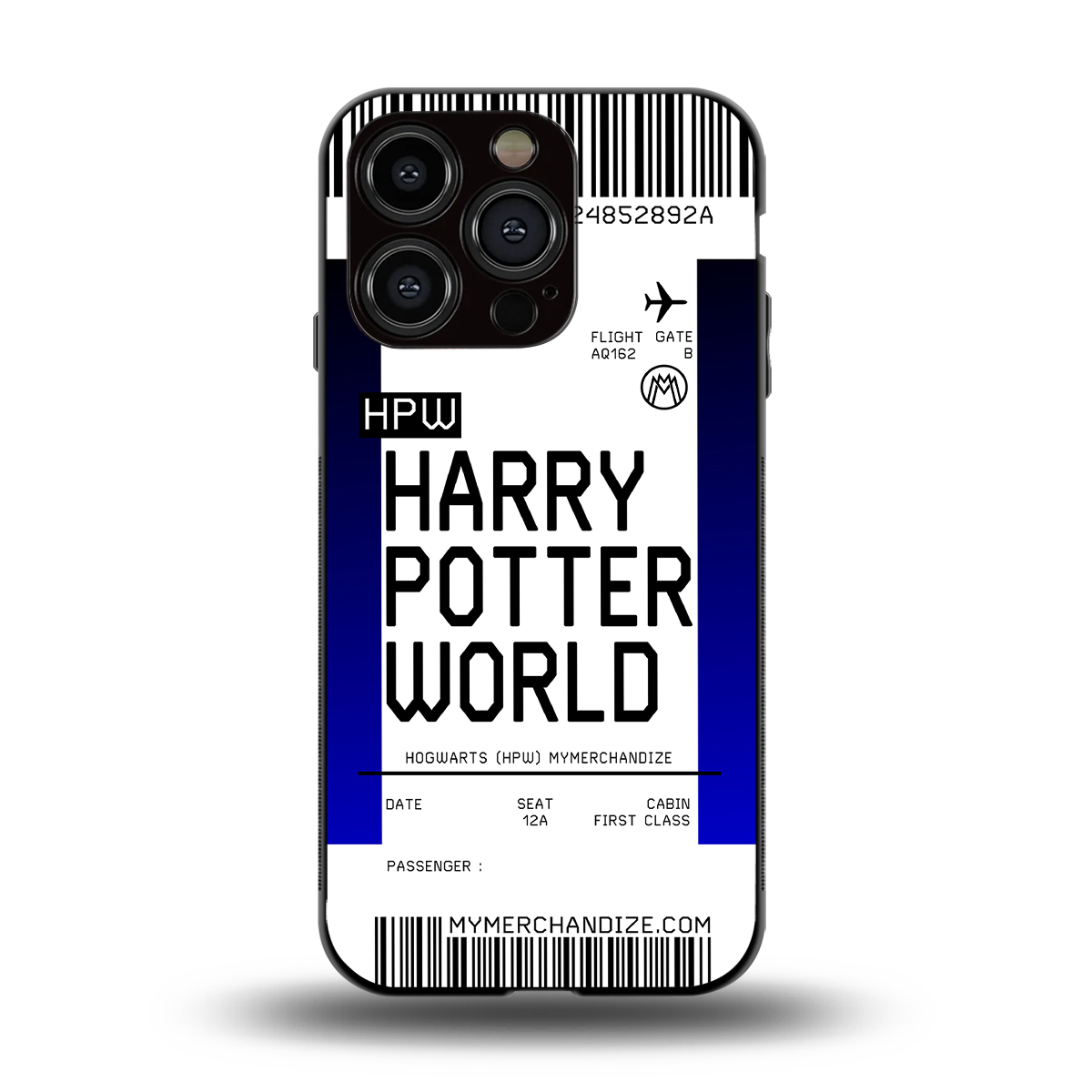 harry potter hogwarts boarding pass ticket back phone cover | glass case for iphone 15 pro