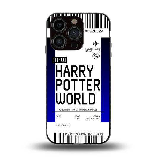 harry potter hogwarts boarding pass ticket back phone cover | glass case for iphone 15 pro