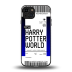 harry potter hogwarts boarding pass ticket back phone cover | glass case for iphone 15