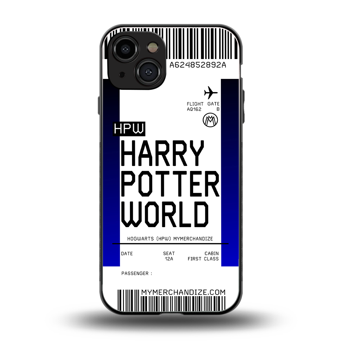 harry potter hogwarts boarding pass ticket back phone cover | glass case for iphone 15