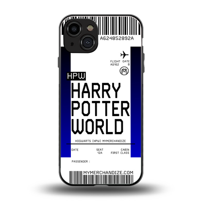 harry potter hogwarts boarding pass ticket back phone cover | glass case for iphone 15