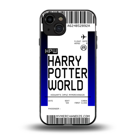 harry potter hogwarts boarding pass ticket back phone cover | glass case for iphone 15