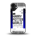harry potter hogwarts boarding pass ticket back phone cover | glass case for iphone 16 plus