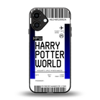 harry potter hogwarts boarding pass ticket back phone cover | glass case for iphone 16 plus