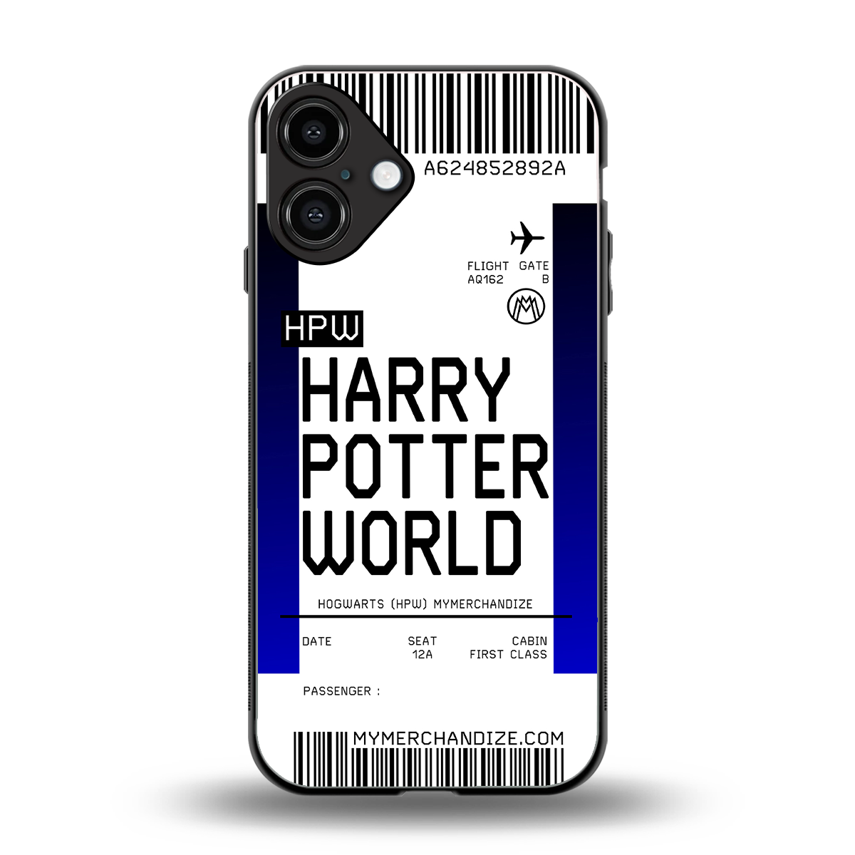 harry potter hogwarts boarding pass ticket back phone cover | glass case for iphone 16 plus