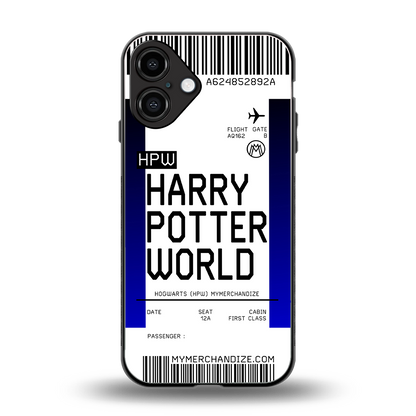 harry potter hogwarts boarding pass ticket back phone cover | glass case for iphone 16 plus