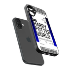 harry potter hogwarts boarding pass ticket back phone cover | glass case for iphone 16 plus