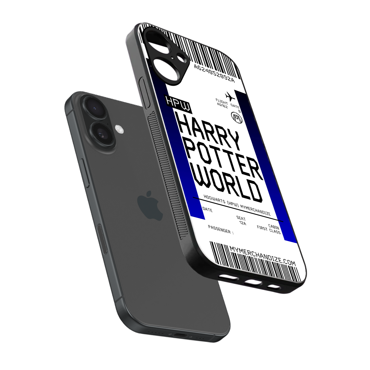 harry potter hogwarts boarding pass ticket back phone cover | glass case for iphone 16 plus