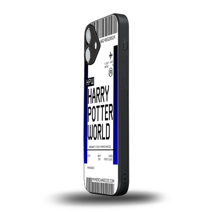 harry potter hogwarts boarding pass ticket back phone cover | glass case for iphone 16 plus