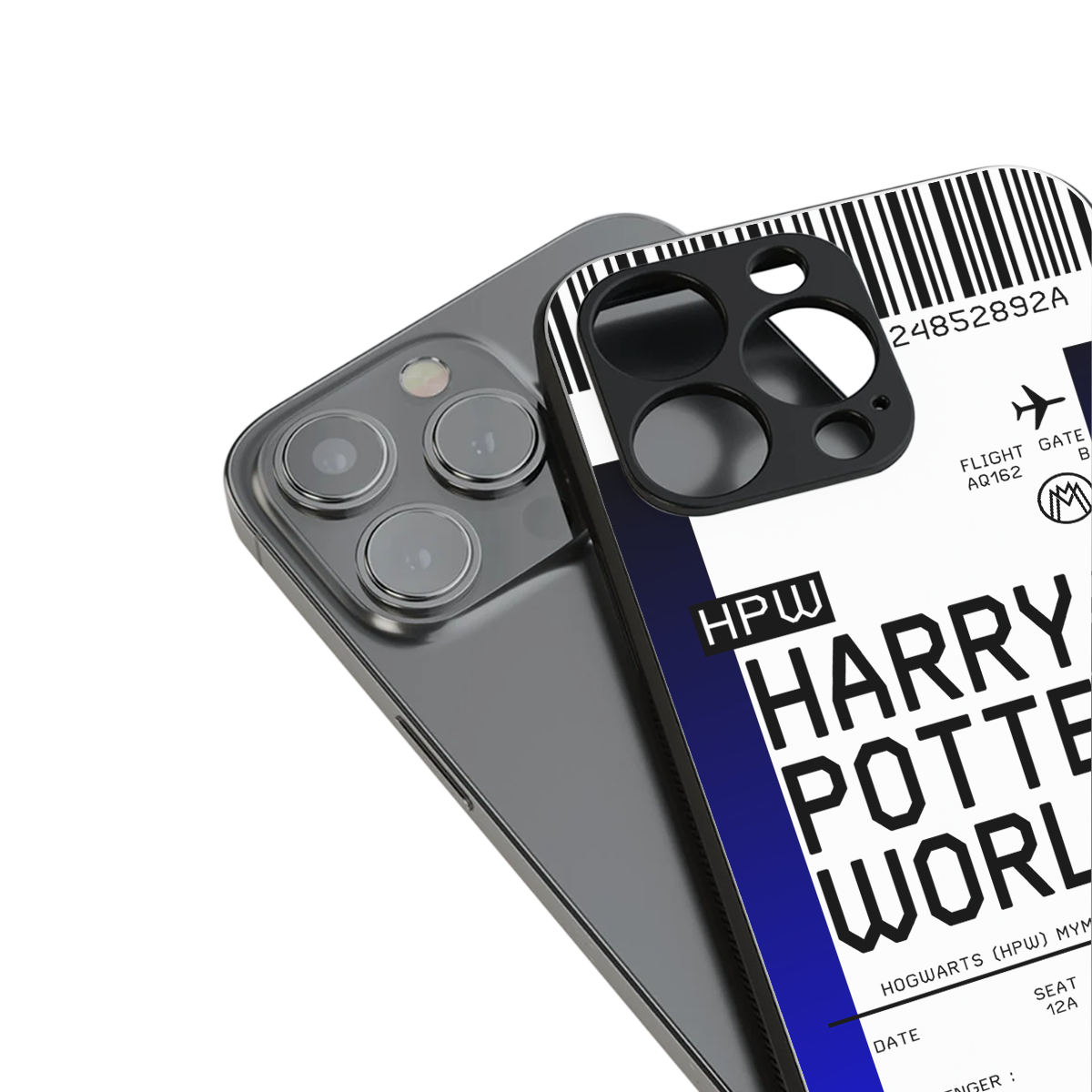 harry potter hogwarts boarding pass ticket back phone cover | glass case for iphone 13 pro max