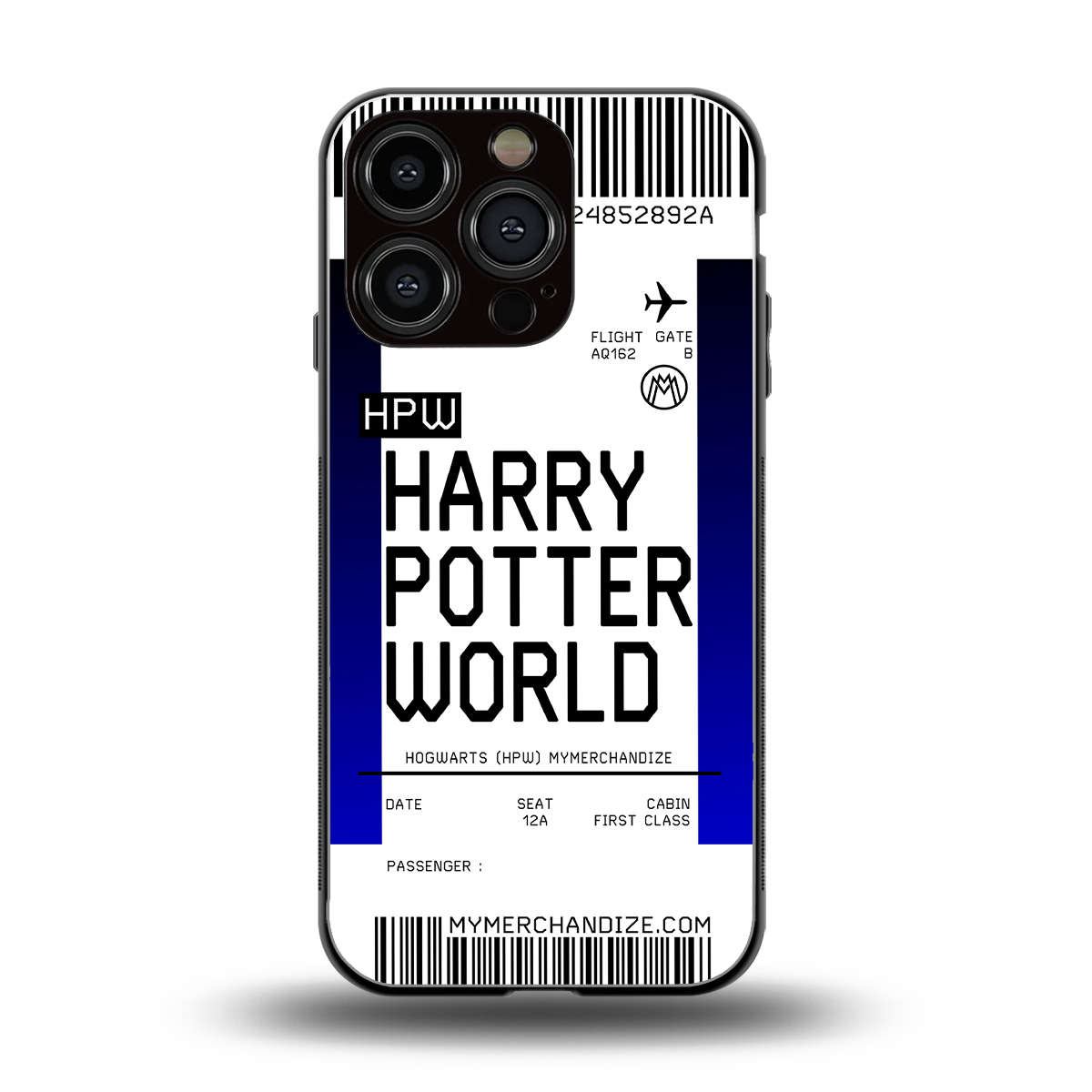 harry potter hogwarts boarding pass ticket back phone cover | glass case for iphone 16 pro