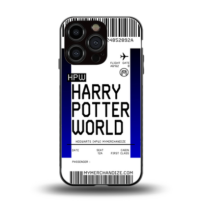 harry potter hogwarts boarding pass ticket back phone cover | glass case for iphone 16 pro