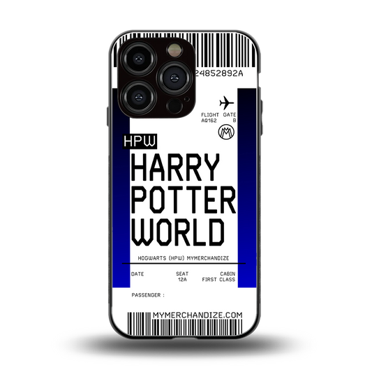 harry potter hogwarts boarding pass ticket back phone cover | glass case for iphone 16 pro