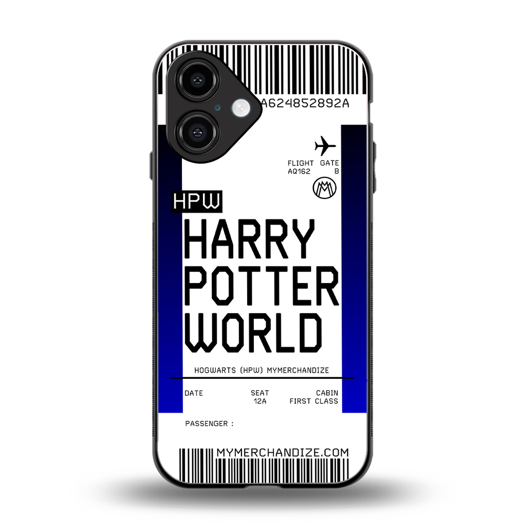 harry potter hogwarts boarding pass ticket back phone cover | glass case for iphone 16