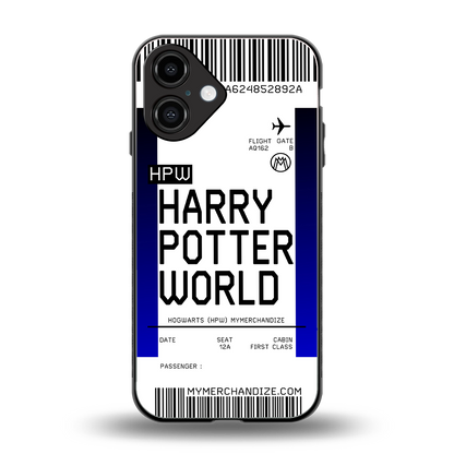 harry potter hogwarts boarding pass ticket back phone cover | glass case for iphone 16
