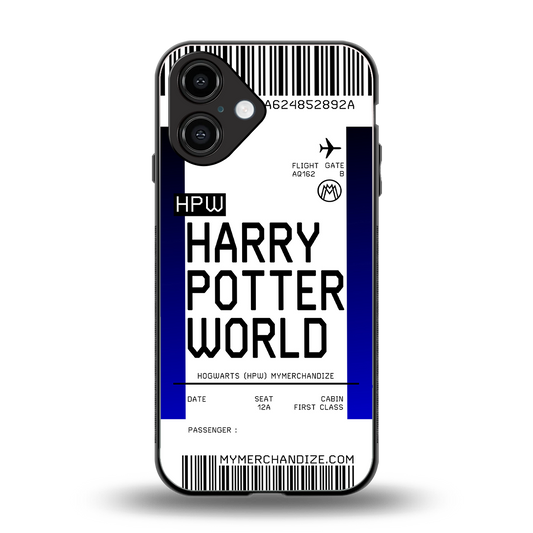 harry potter hogwarts boarding pass ticket back phone cover | glass case for iphone 16