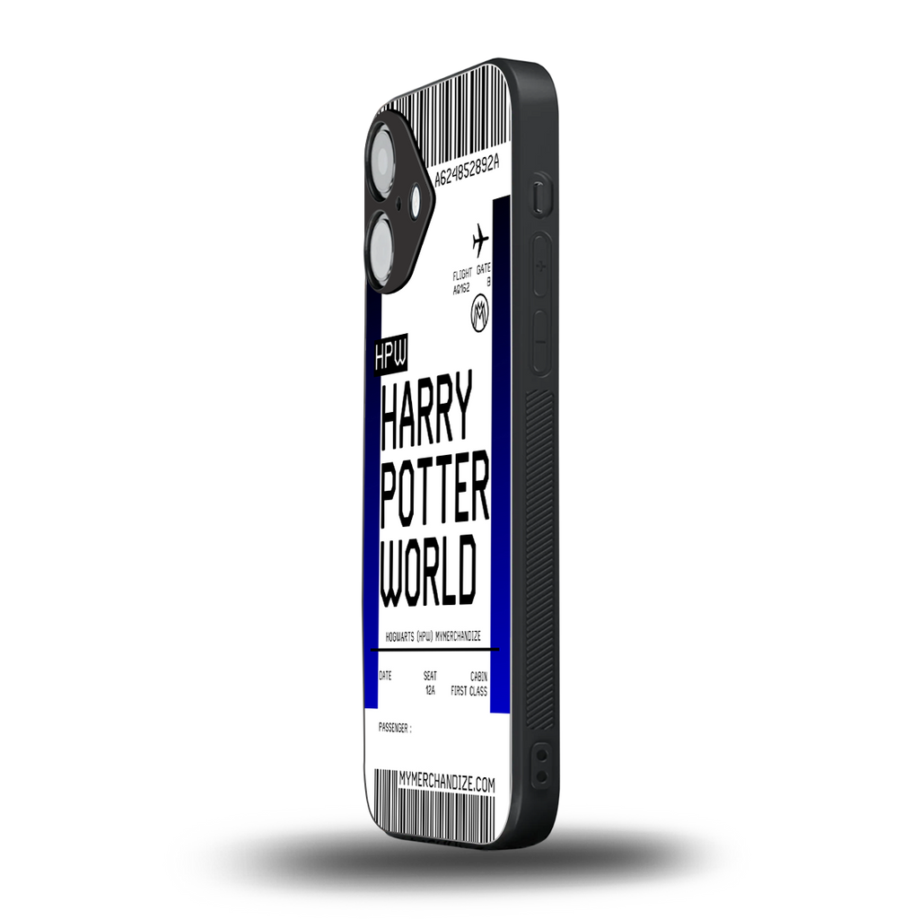harry potter hogwarts boarding pass ticket back phone cover | glass case for iphone 16