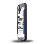 harry potter hogwarts boarding pass ticket back phone cover | glass case for iphone 16