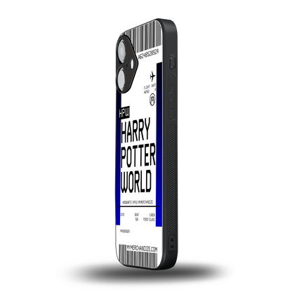harry potter hogwarts boarding pass ticket back phone cover | glass case for iphone 16