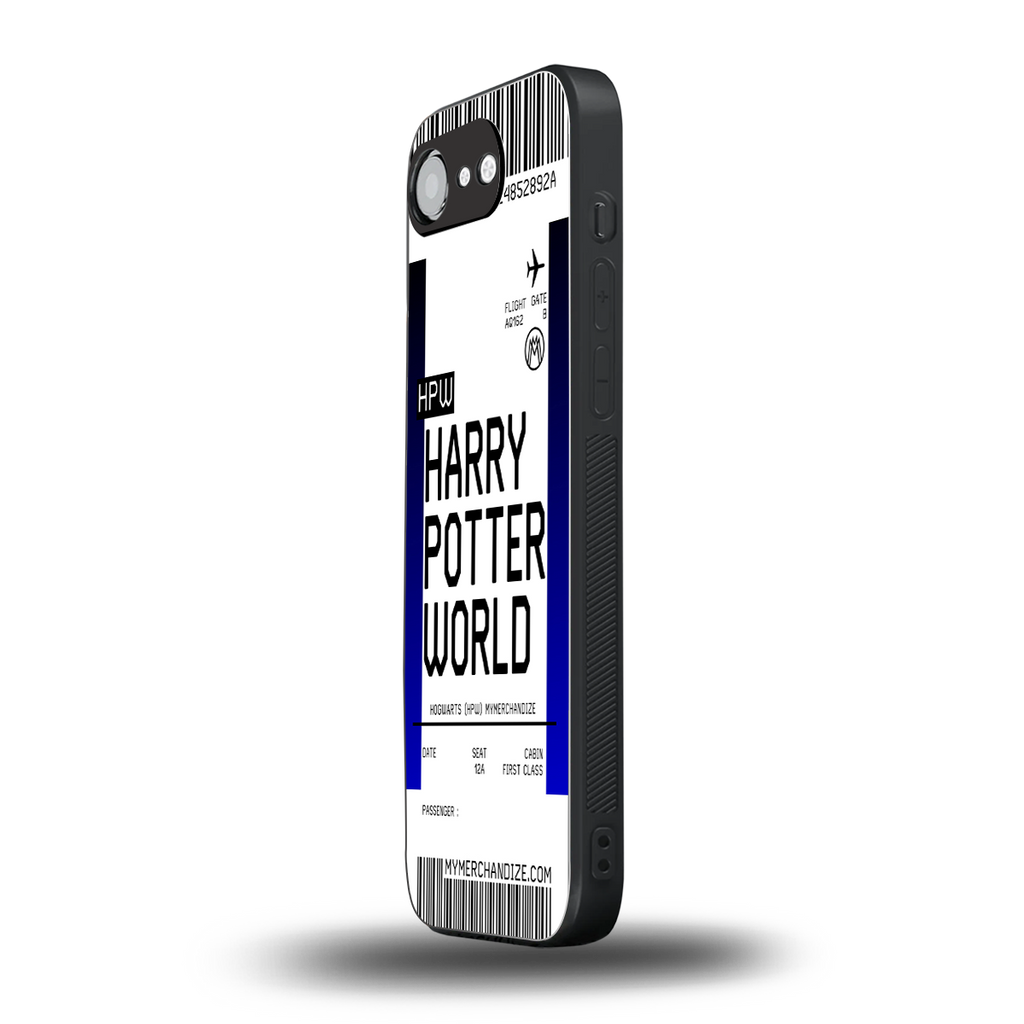 harry potter hogwarts boarding pass ticket back phone cover | glass case for iphone 16e
