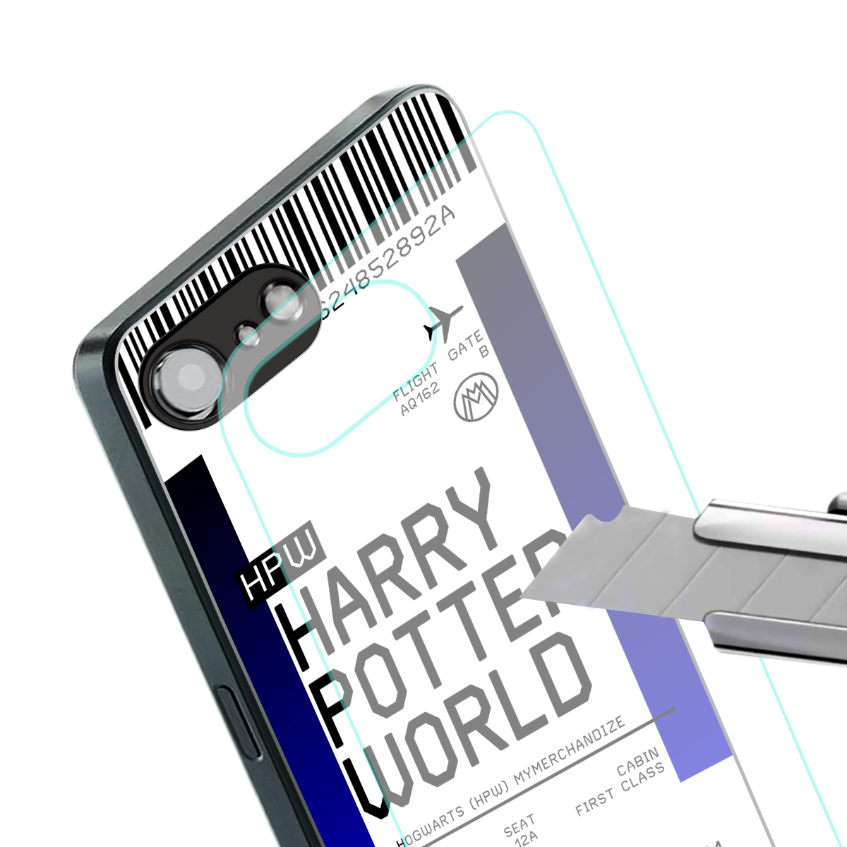 harry potter hogwarts boarding pass ticket back phone cover | glass case for iphone 16e