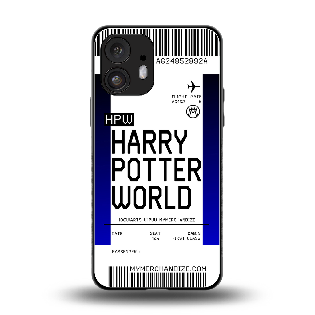 harry potter hogwarts boarding pass ticket back phone cover | glass case for nothing phone 2