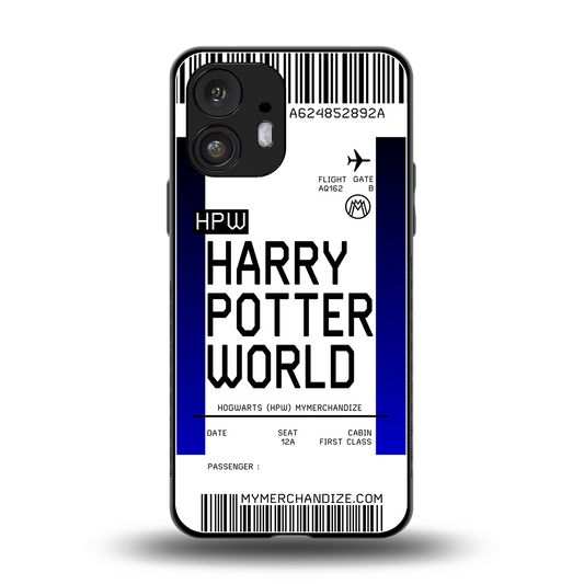 harry potter hogwarts boarding pass ticket back phone cover | glass case for nothing phone 2