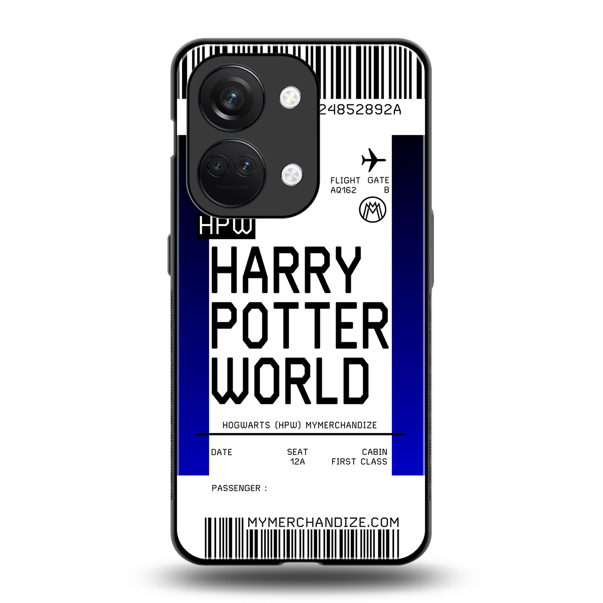 harry potter hogwarts boarding pass ticket back phone cover | glass case for oneplus nord 3