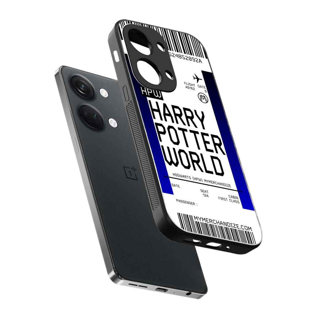 harry potter hogwarts boarding pass ticket back phone cover | glass case for oneplus nord 3