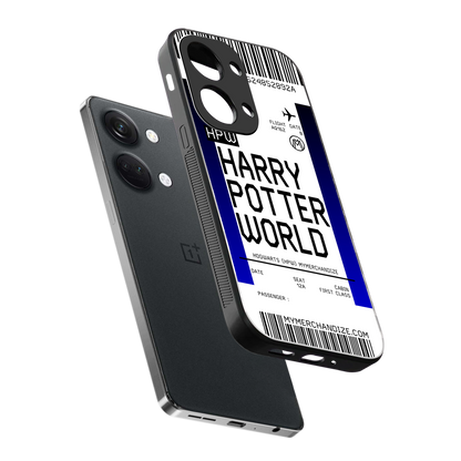 harry potter hogwarts boarding pass ticket back phone cover | glass case for oneplus nord 3