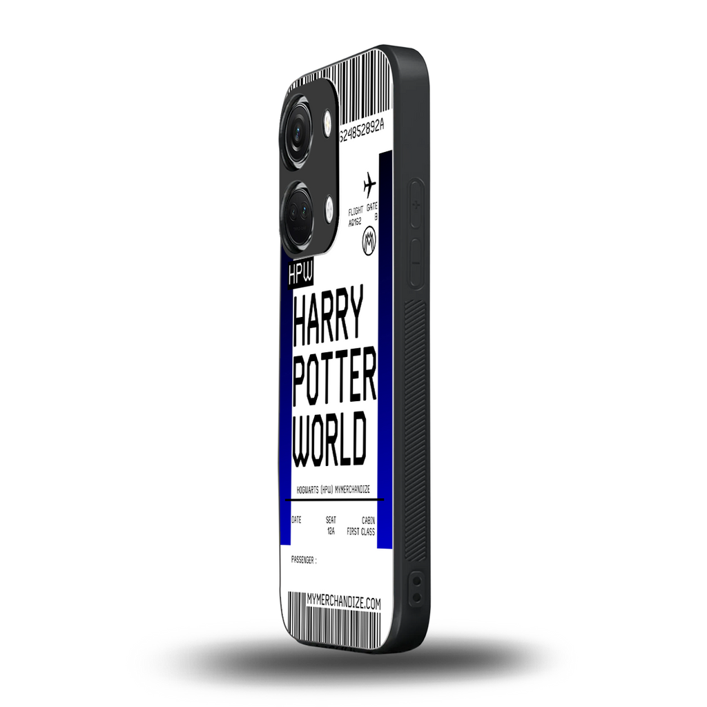 harry potter hogwarts boarding pass ticket back phone cover | glass case for oneplus nord 3