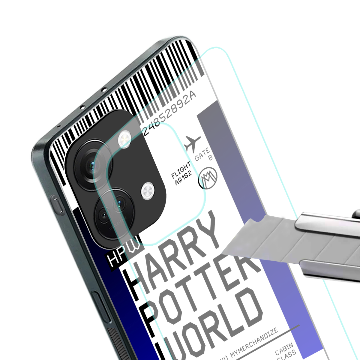 harry potter hogwarts boarding pass ticket back phone cover | glass case for oneplus nord 3