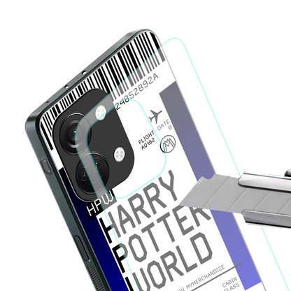 harry potter hogwarts boarding pass ticket back phone cover | glass case for oneplus nord 3