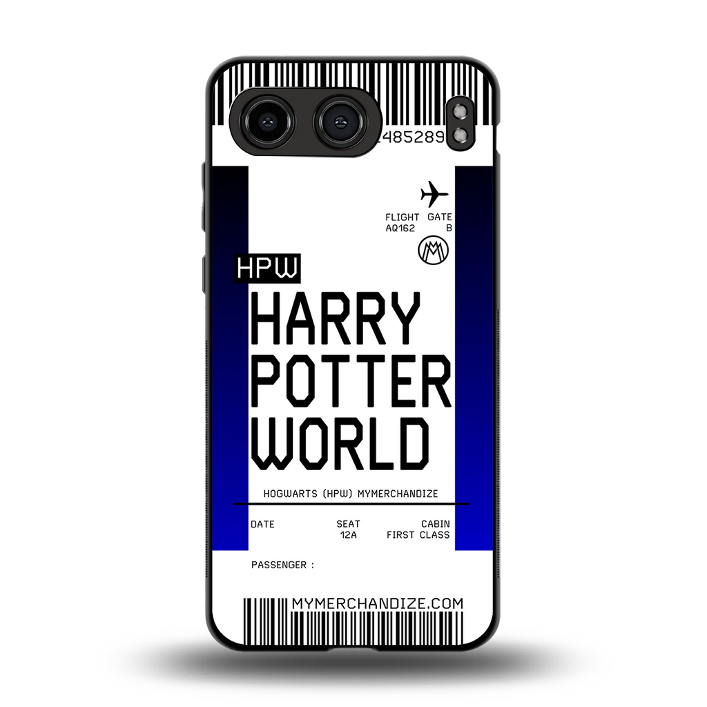 harry potter hogwarts boarding pass ticket back phone cover | glass case for oneplus nord 4