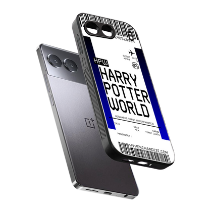 harry potter hogwarts boarding pass ticket back phone cover | glass case for oneplus nord 4