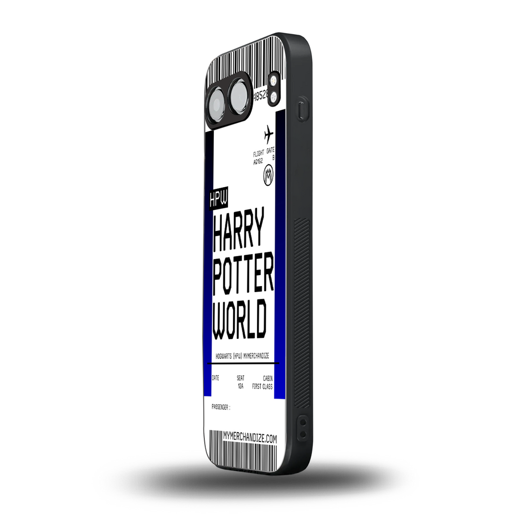 harry potter hogwarts boarding pass ticket back phone cover | glass case for oneplus nord 4