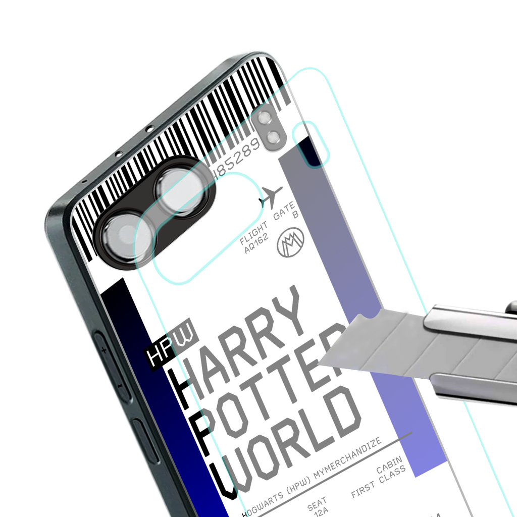 harry potter hogwarts boarding pass ticket back phone cover | glass case for oneplus nord 4