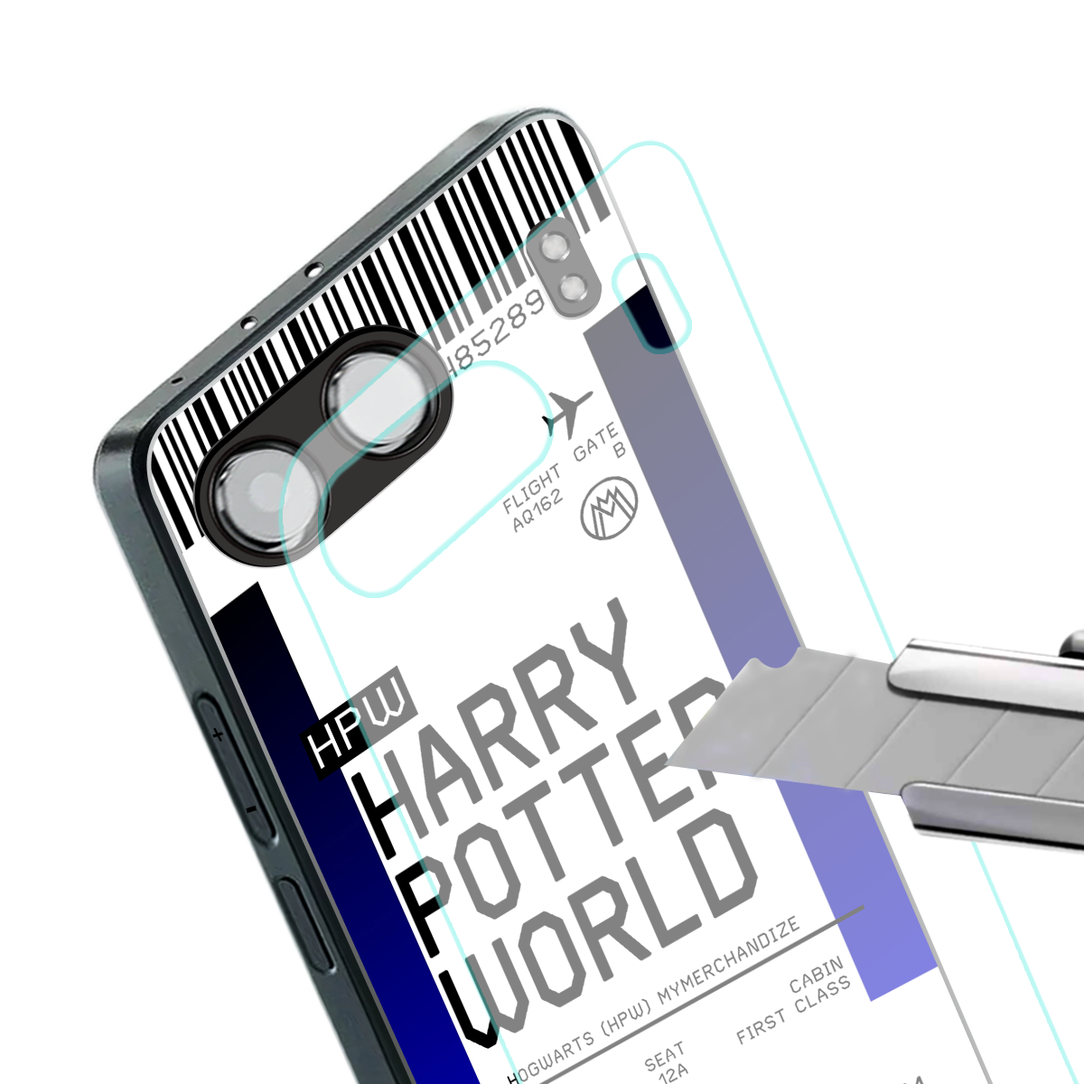 harry potter hogwarts boarding pass ticket back phone cover | glass case for oneplus nord 4