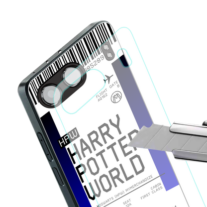 harry potter hogwarts boarding pass ticket back phone cover | glass case for oneplus nord 4